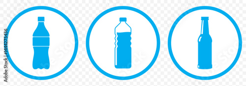 bottle icon set. plastic bottle icon symbol sign collections, vector illustration. Plastic bottle white icon set, vector design illustration on Transparent Background. EPS 10.