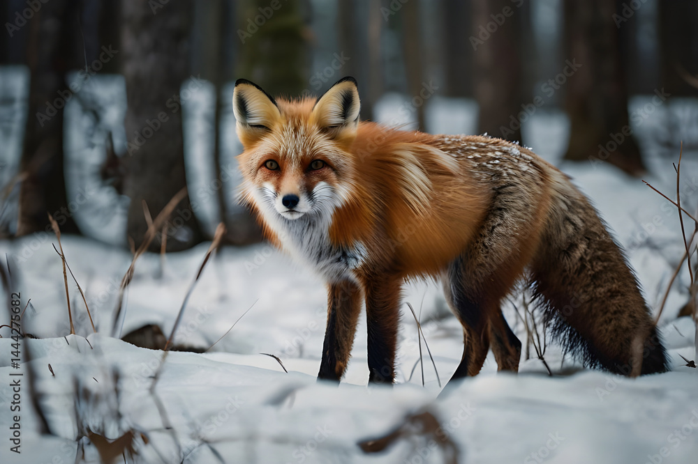 Enchanting Red Fox Portrait Amidst Verdant Forest A Captivating Glimpse into Wildlife Serenity in a Lush Woodland Setting with Mossy Trees and Ferns Enchanting Red Fox Portrait Amidst Verdant Forest A Captivating Glimpse into Wildlife Serenity in a Lush Woodland Setting with Mossy Trees and Ferns