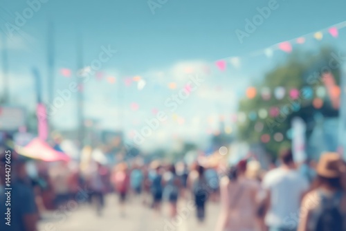 Wallpaper Mural bustling summer festival scene with blurred people in background for minimalistic clean image Torontodigital.ca