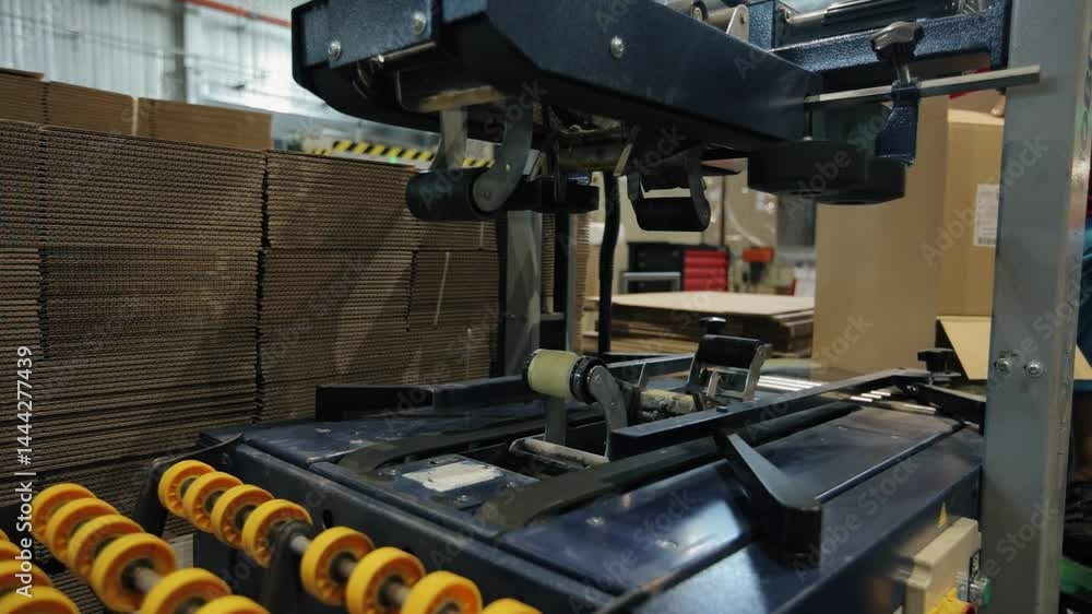 Parcels wait on the conveyor to be shipped. Automation of online shipping logistics Parcels wait on the conveyor to be shipped. Automation of online shipping logistics