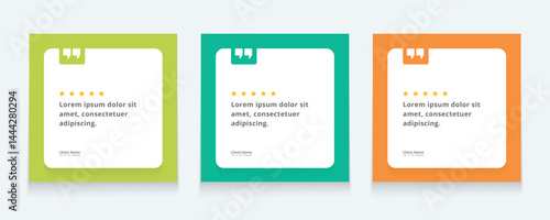Modern quote square banner template. Testimonial template design. Usable for social media post, card, and web ad