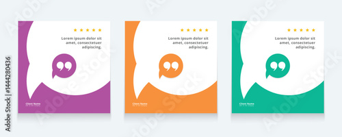 Modern quote square banner template. Testimonial template design. Usable for social media post, card, and web ad
