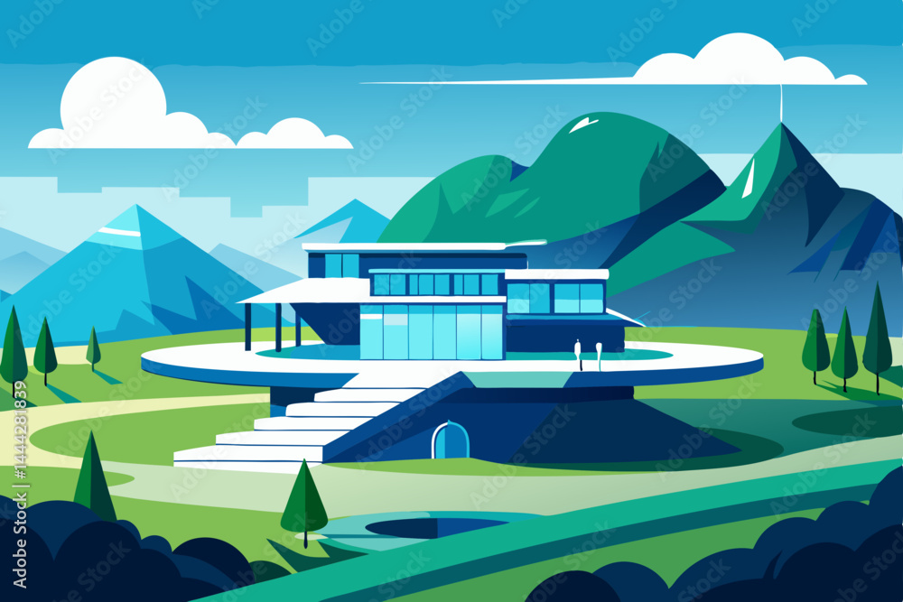 Modern Mountaintop Mansion Architectural Design in Majestic Landscape Modern Mountaintop Mansion Architectural Design in Majestic Landscape