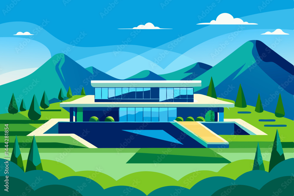 Modern Mountainside Mansion Luxury Home Design in Scenic Landscape Modern Mountainside Mansion Luxury Home Design in Scenic Landscape