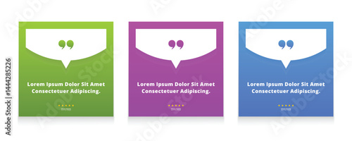 Modern quote square banner template. Testimonial template design. Usable for social media post, card, and web ad