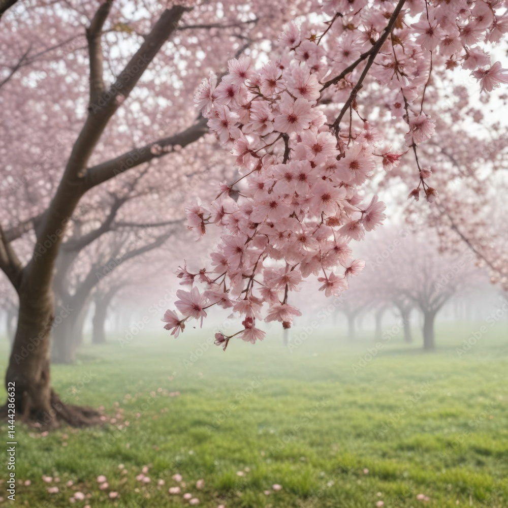 Naklejka premium pink cherry blossom, pink cherry tree, cherry blossom in spring