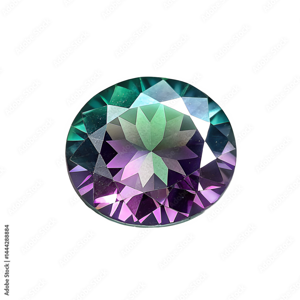 Side view of a color-changing alexandrite, with subtle shifts in color depending on the light angle Side view of a color-changing alexandrite, with subtle shifts in color depending on the light angle
