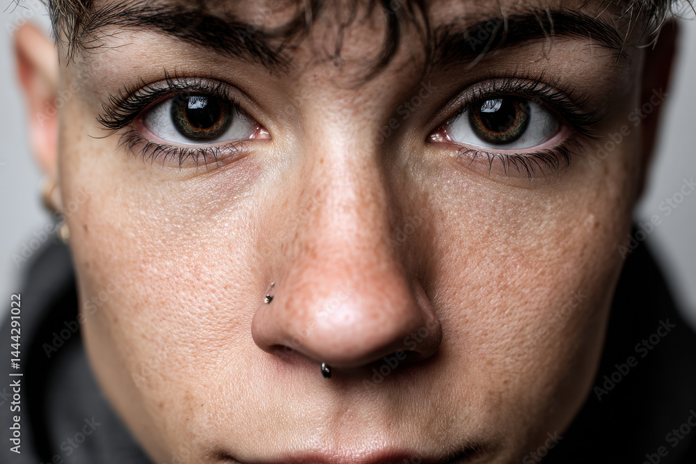 Obraz premium Studio Portraits of Non-Binary Androgynous Looking Person