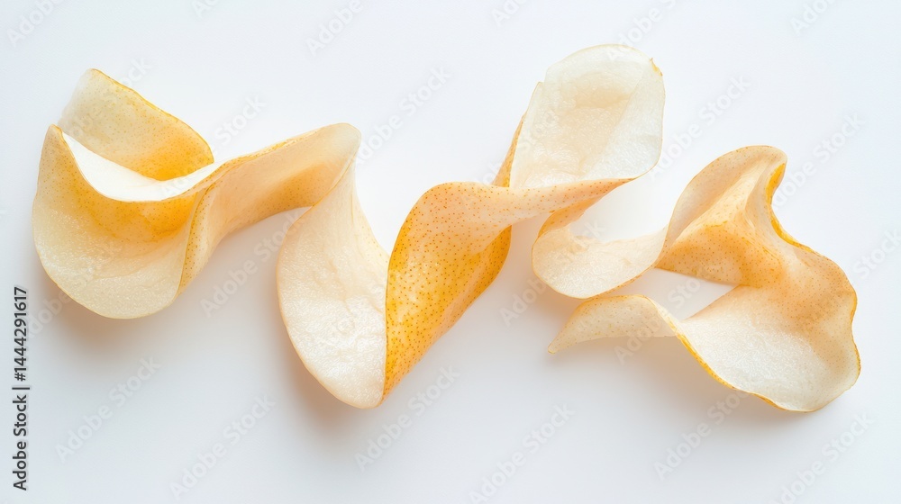 custom made wallpaper toronto digitalA peeled pear with its skin gracefully rolled aside, set against white
