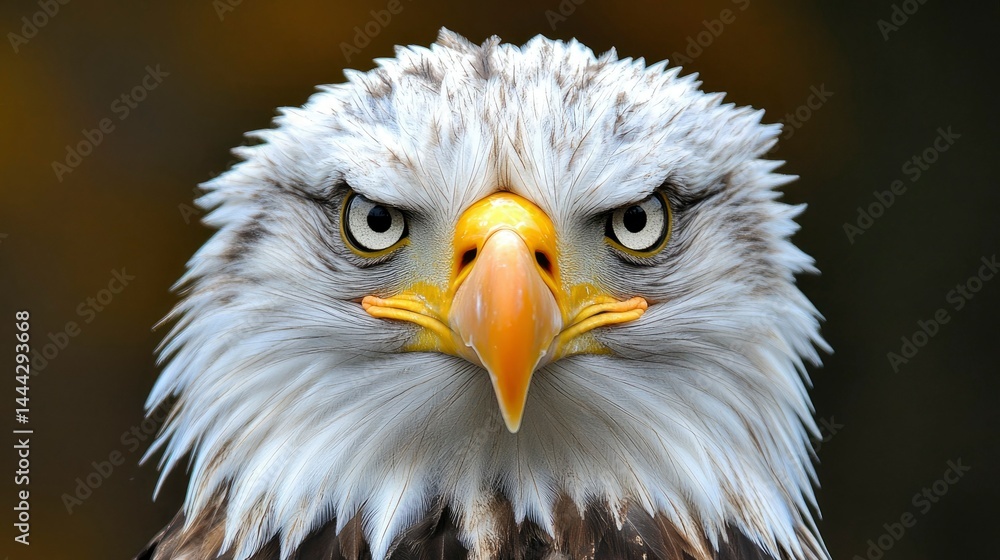 Fototapeta premium Majestic Bald Eagle Close-Up Portrait Intense Gaze and Detailed Feathers