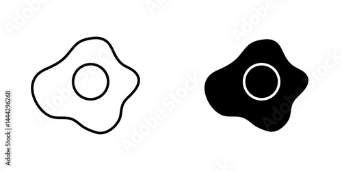 Egg fried icon symbol collection on white background.
