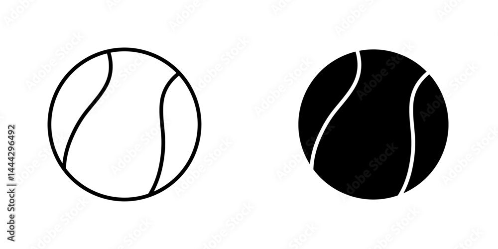 Fototapeta premium Tennis icon symbol collection on white background.