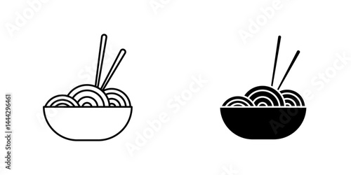 Noodles icon symbol collection on white background.