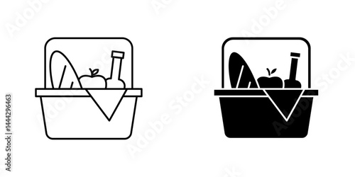 Picnic icon symbol collection on white background.