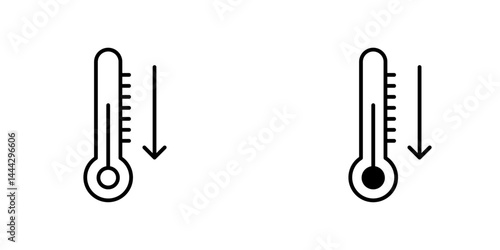 Low Temperature icon symbol collection on white background.