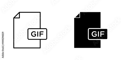 Gif icon symbol collection on white background.