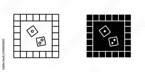Game board icon symbol collection on white background.