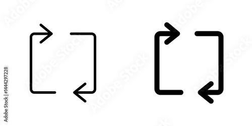 Arrows repeat icon symbol collection on white background.