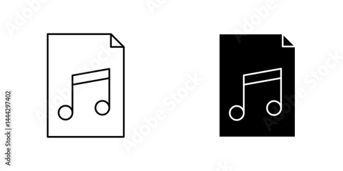 Music File icon symbol collection on white background.