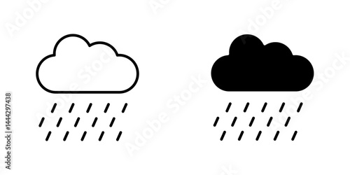 Rain icon symbol collection on white background.