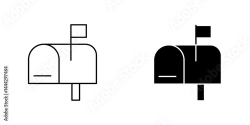 Mailbox icon symbol collection on white background.