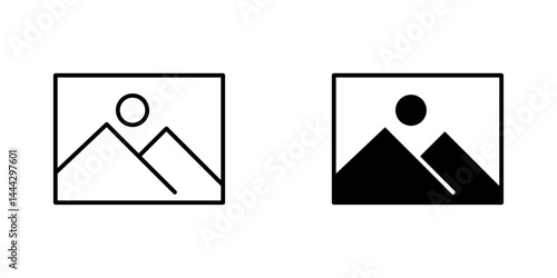 Gallery icon symbol collection on white background.