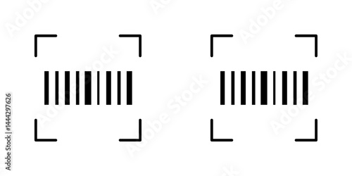 Barcode read icon symbol collection on white background.