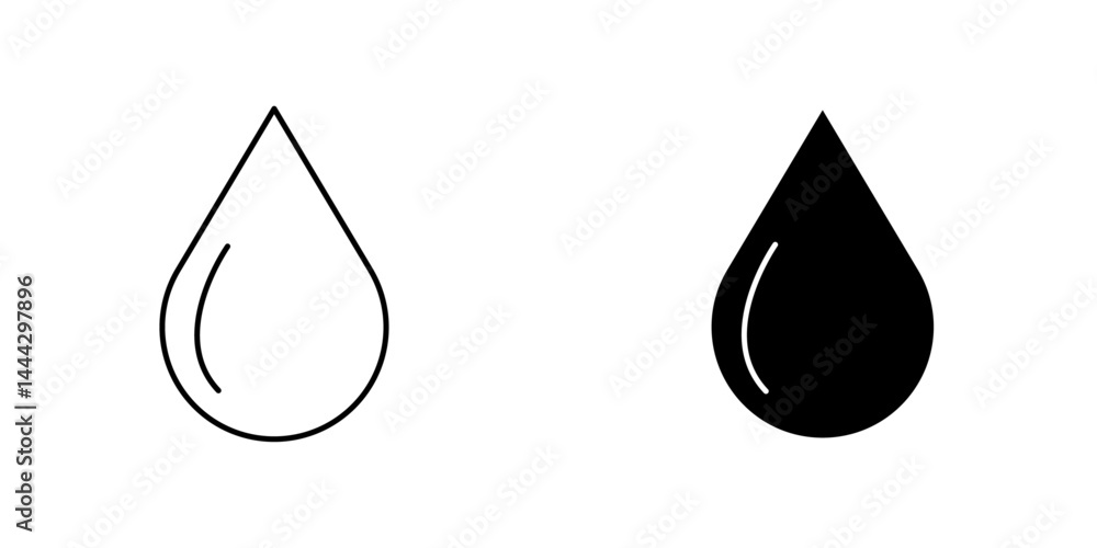 Water drop icon symbol collection on white background. Water drop icon symbol collection on white background.