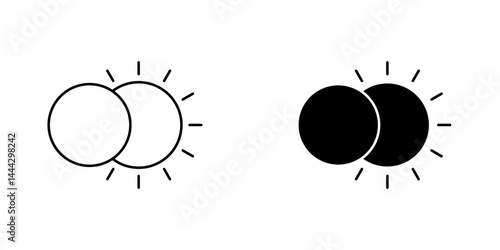 Eclipse icon symbol collection on white background.