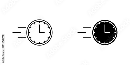 Time fast icon symbol collection on white background.