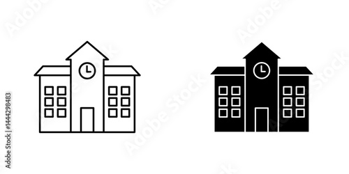 School icon symbol collection on white background.