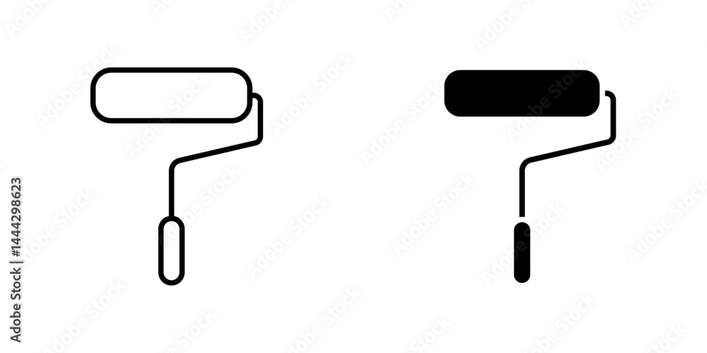 Paint roller icon symbol collection on white background. Paint roller icon symbol collection on white background.