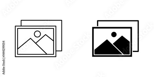 Gallery icon symbol collection on white background.