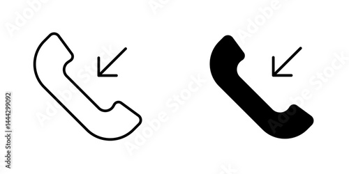 Incoming Call icon symbol collection on white background.