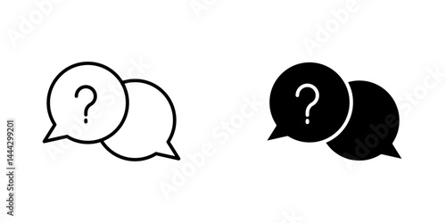 Comment question icon symbol collection on white background.