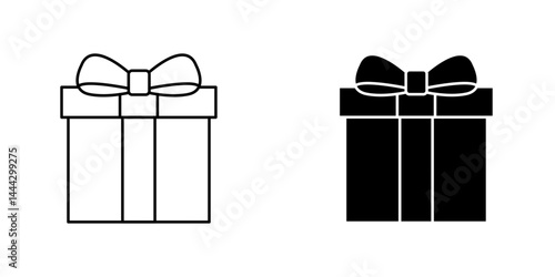Gift icon symbol collection on white background.