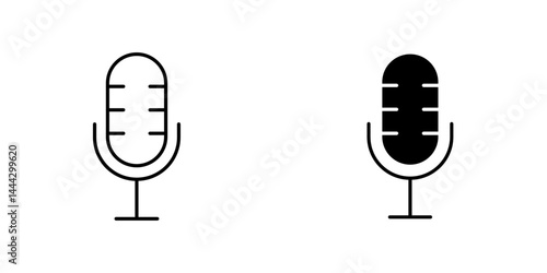 Microphone icon symbol collection on white background.
