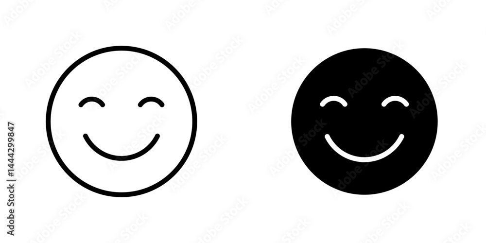Fototapeta premium Smile icon symbol collection on white background.