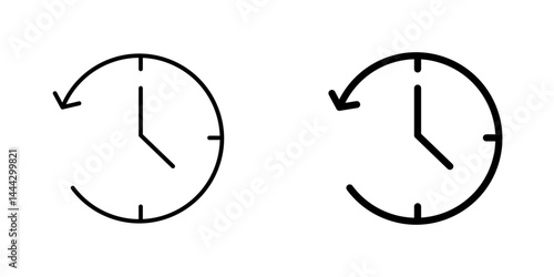 Past time icon symbol collection on white background.