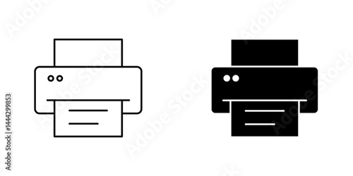 Print icon symbol collection on white background.