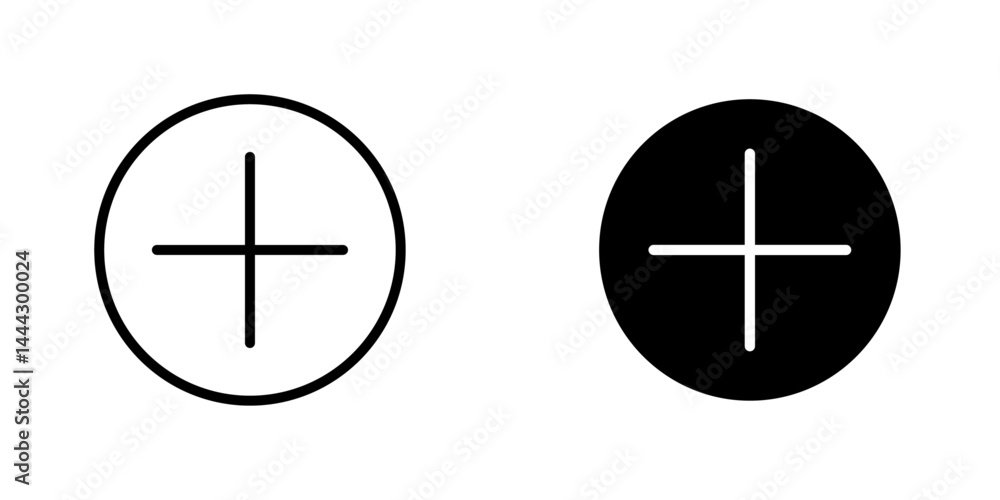 Plus icon symbol collection on white background. Plus icon symbol collection on white background.