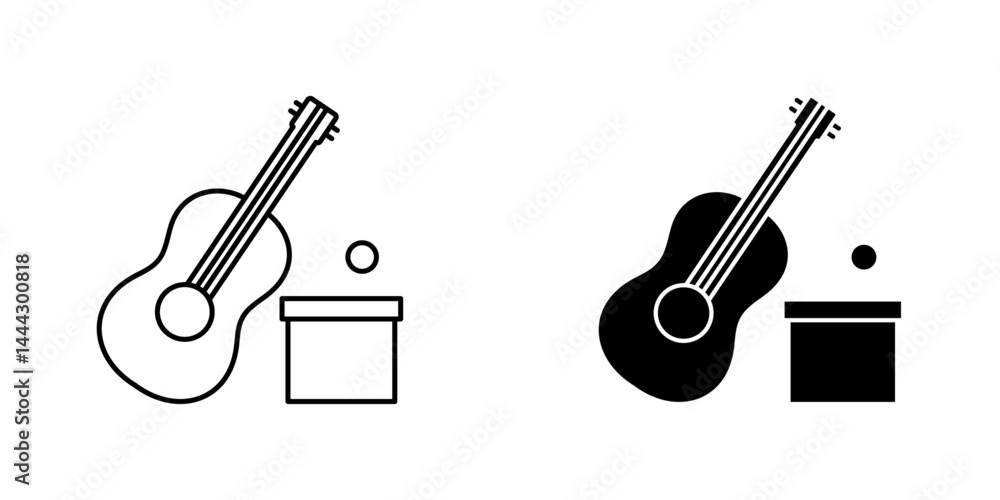 Obraz premium Busking icon symbol collection on white background.