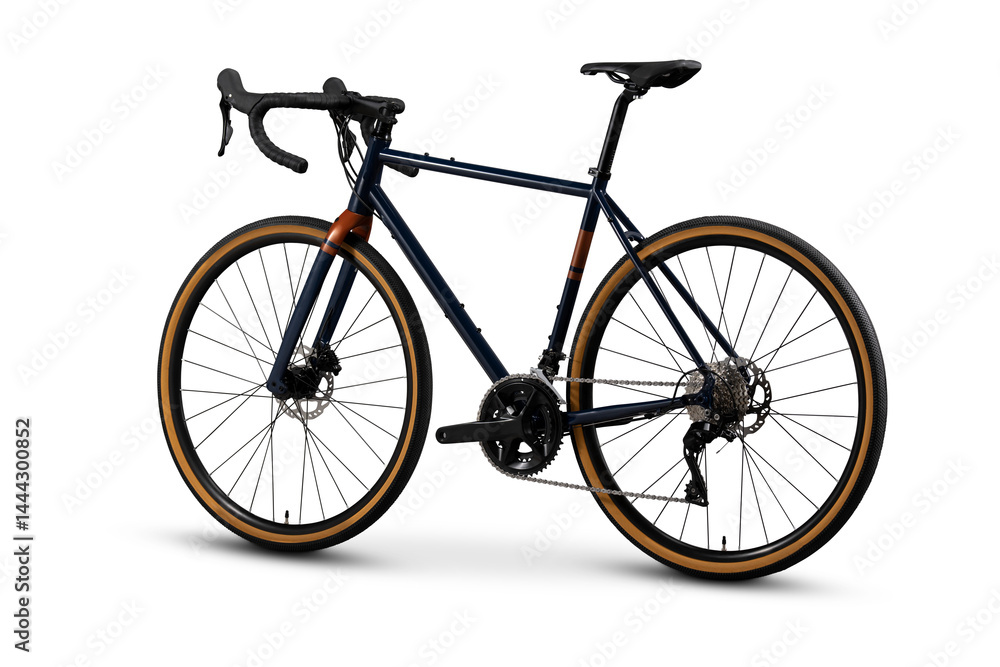 Fototapeta premium Mountain Racing Bicycle Isolated On PNG Transparent Background. Cut-Out Clipping Path With Adobe Photoshop Pen Tool . PNG Transparent Bicycle , PNG Cycle