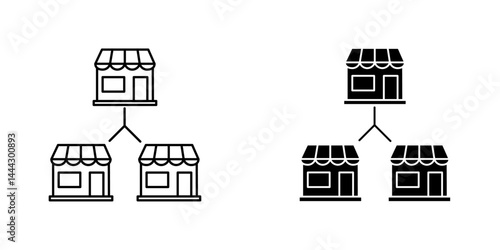 Franchise icon symbol collection on white background.