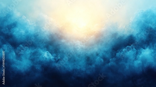 Obraz na płótnie Celestial Cloudscape: A Breathtaking View of Heaven's Azure Canvas w salonie