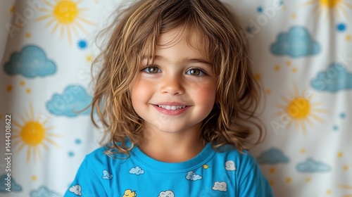 Obraz na płótnie Adorable Toddler Girl Smiling, Sweet Child Portrait, Happy Kid, Joyful Expression, Innocence, Childhood Memories w salonie