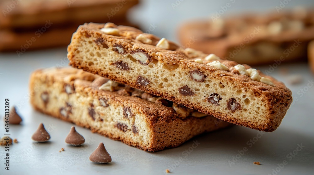 Delicious Double-Stacked Chocolate Chip Biscotti with White Chocolate Chips Delicious Double-Stacked Chocolate Chip Biscotti with White Chocolate Chips