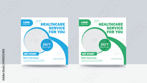 Medical healthcare social media post hospital and clinic template