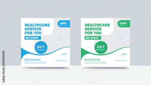 Medical healthcare social media post hospital and clinic template