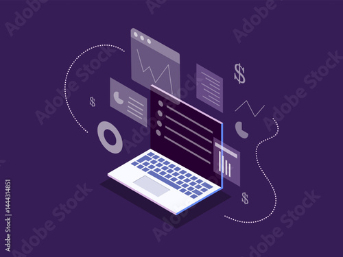 Digital financial planning interface with analytical dashboard